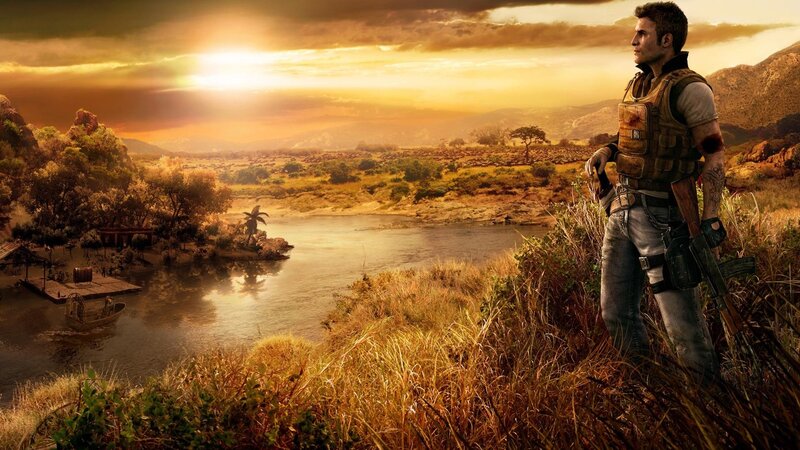 Man with Rifle on Hill — Golden, Dramatic