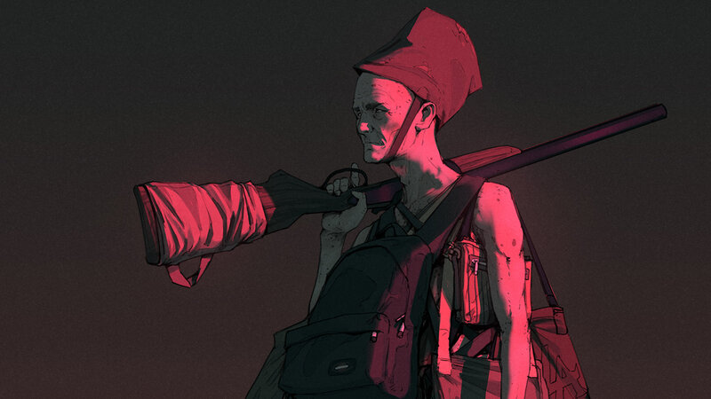 Man with Rifle — Red