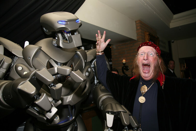 Man with Robot — Gray