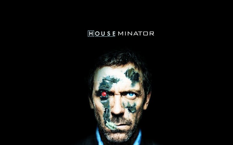 Man with Robotic Face — Black, Dramatic, Photograph