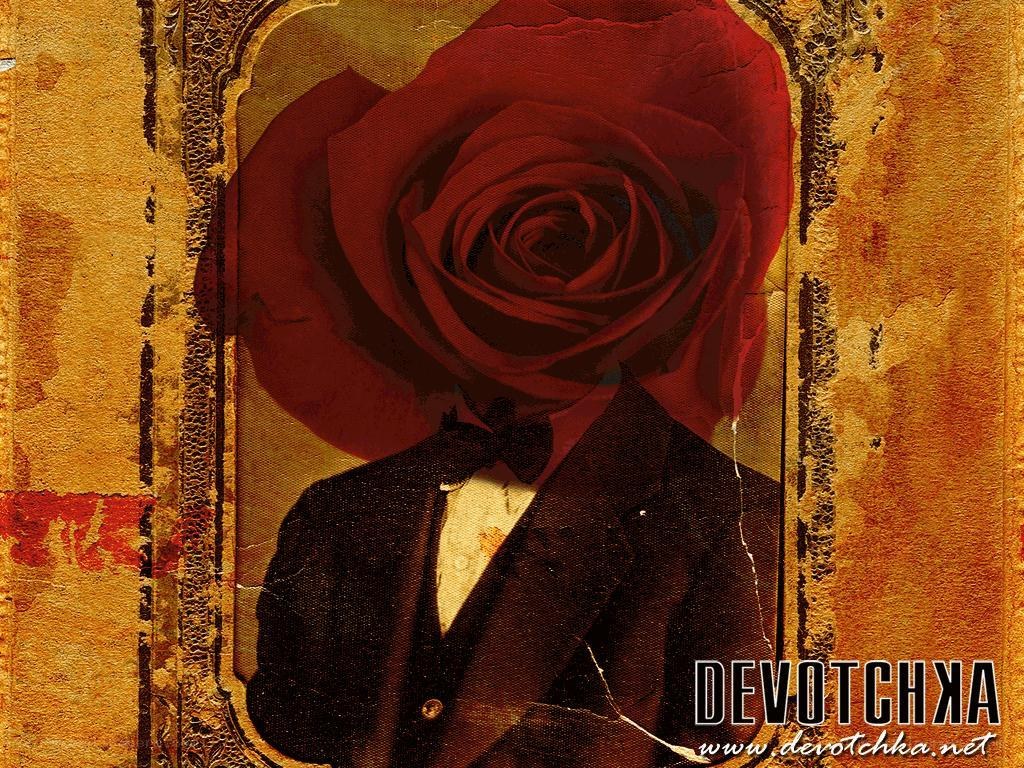 man with rose head portrait