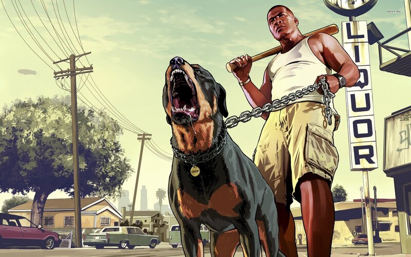 Man with Rottweiler — Yellow, Tense