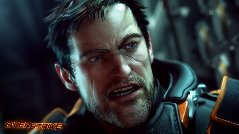 Man with Scar on Face — Black, Intense
