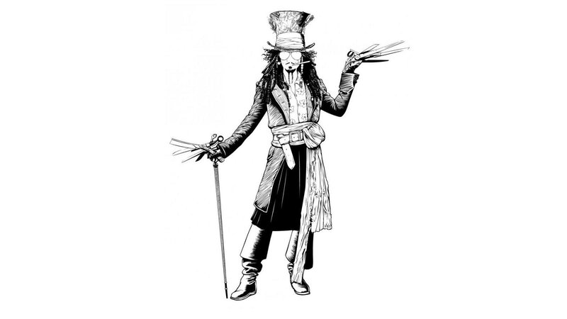 Man with Scissors Hands — Black