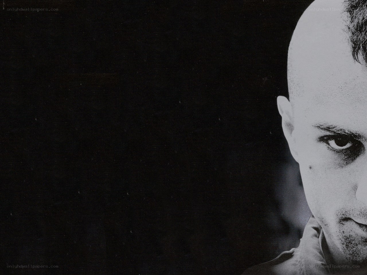 man with shaved head