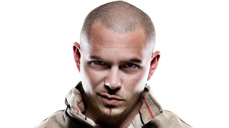man with shaved head