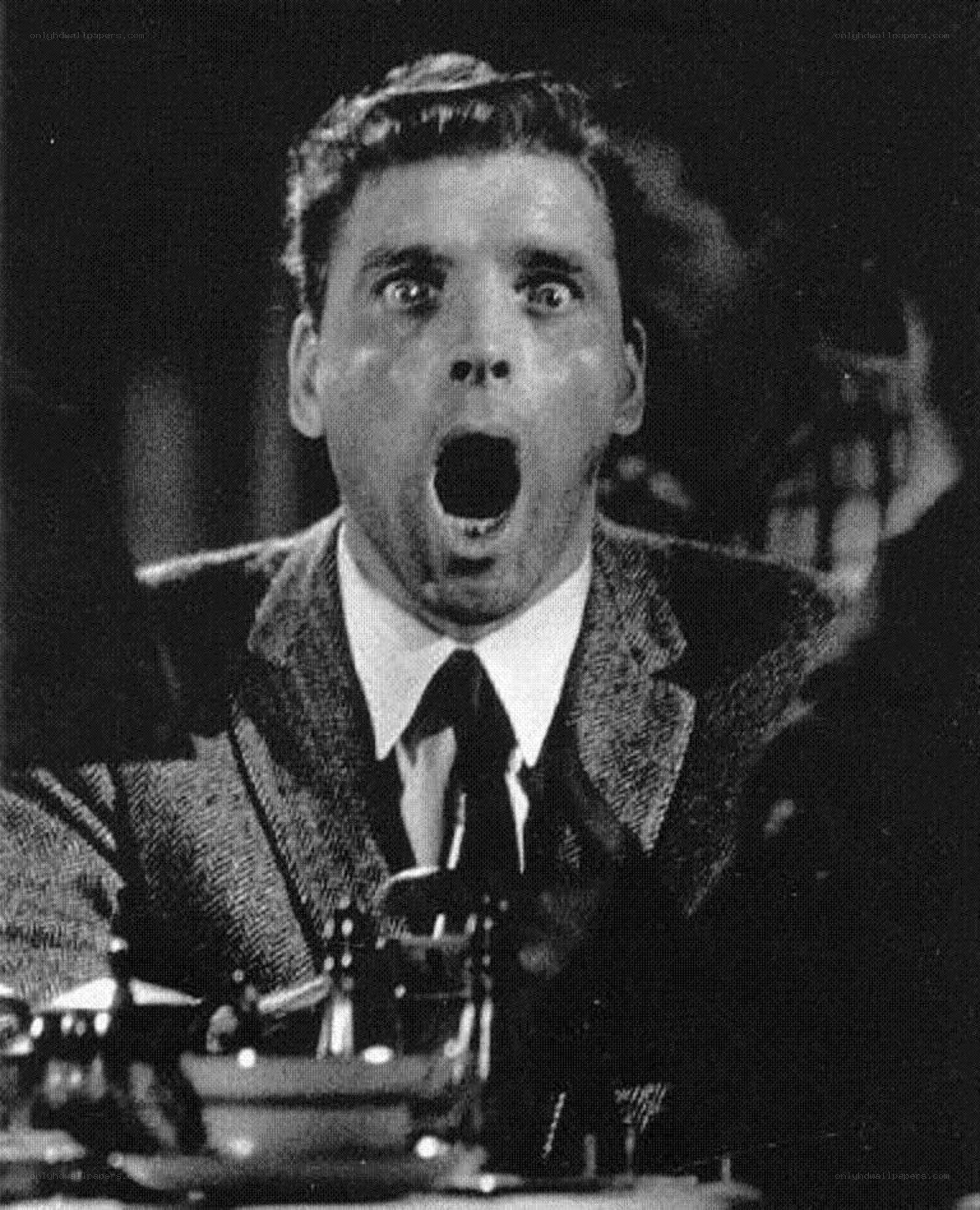 man with shocked expression