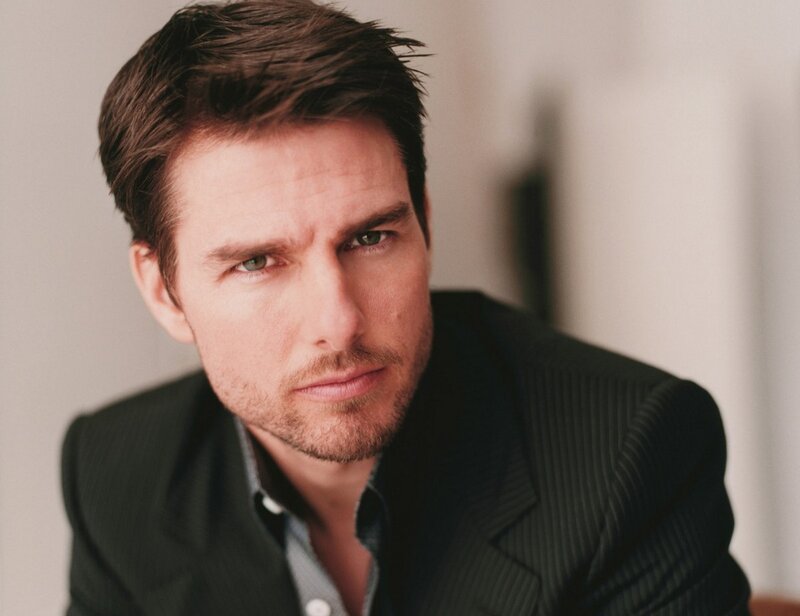 Man with Short Brown Hair — Black, Serious