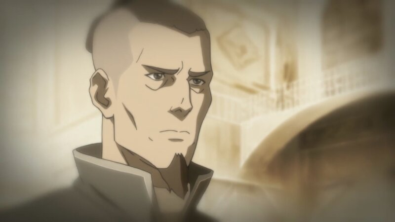 Man with Short Hair — Beige, Serious, Anime