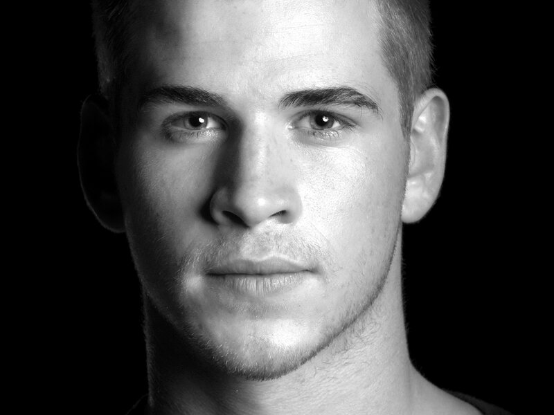 Man with Short Hair — Black, Dramatic, Photograph, Face, Neck