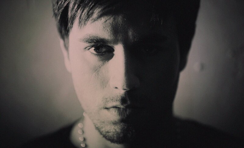 Man with Short Hair — Black, Dramatic, Photograph, Necklace