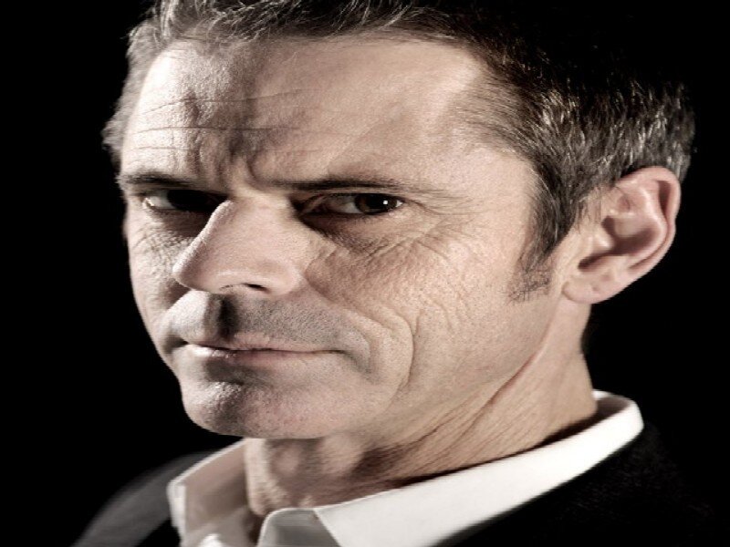 Man with Short Hair — Black, Serious, Photograph, White Collar Shirt