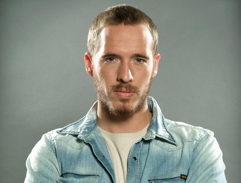 Man with Short Hair — Blue, Neutral, Photograph