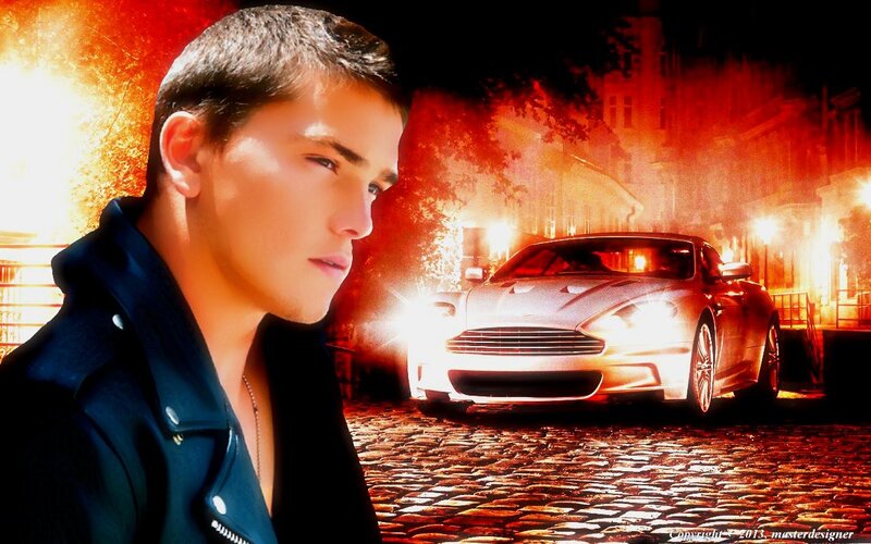 Man with Silver Car — Red