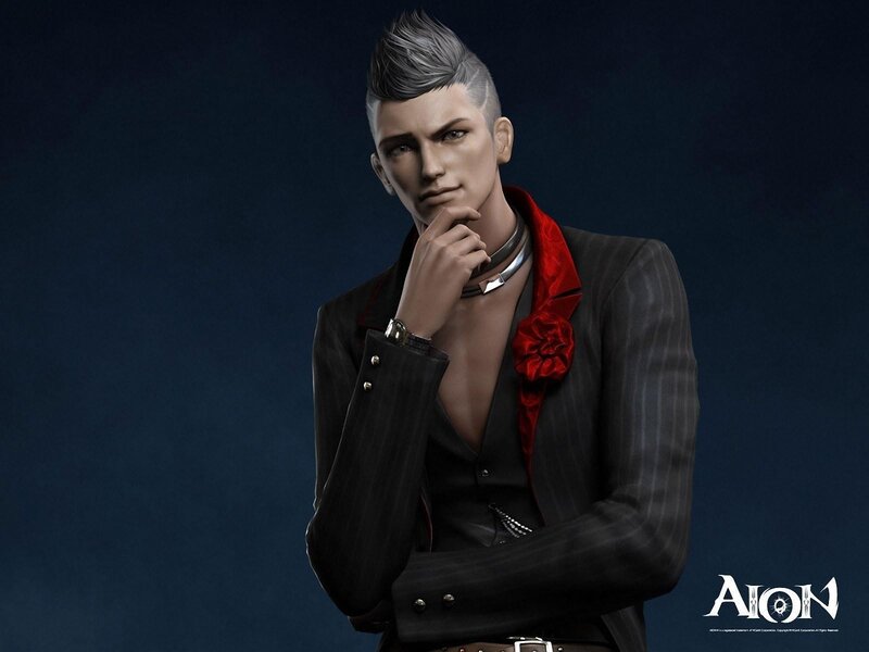 Man with Silver Hair — Black, Dramatic, 3d Render, Suit