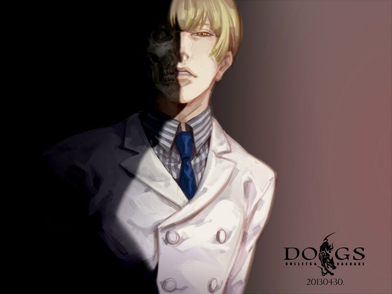 Man with Skull Face — White