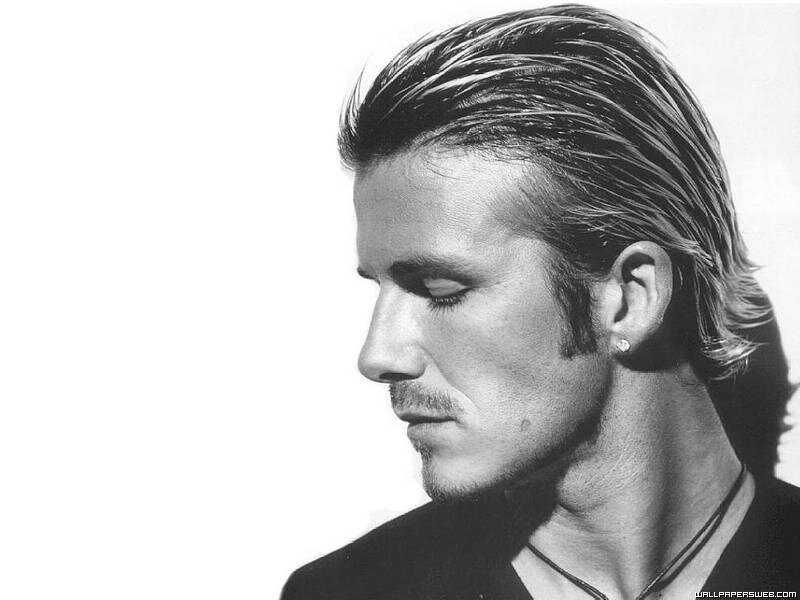 Man with Slicked-back Hair — Black, Serious