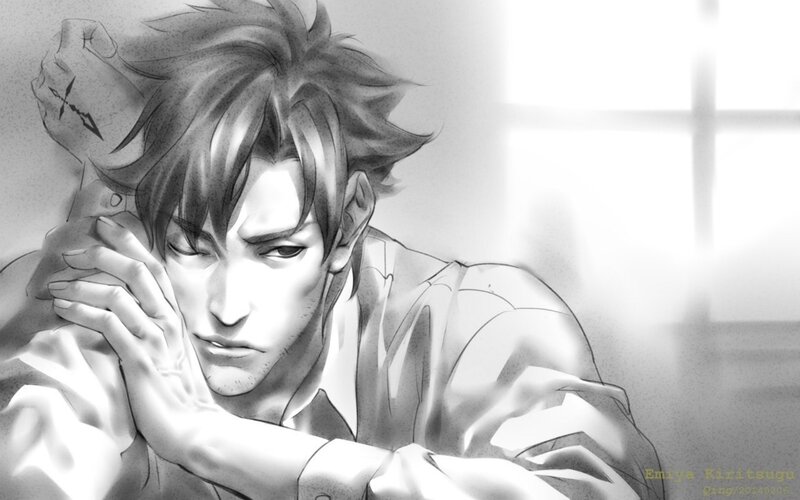 Man with Spiky Hair — Black, Dramatic, Manga, Hand