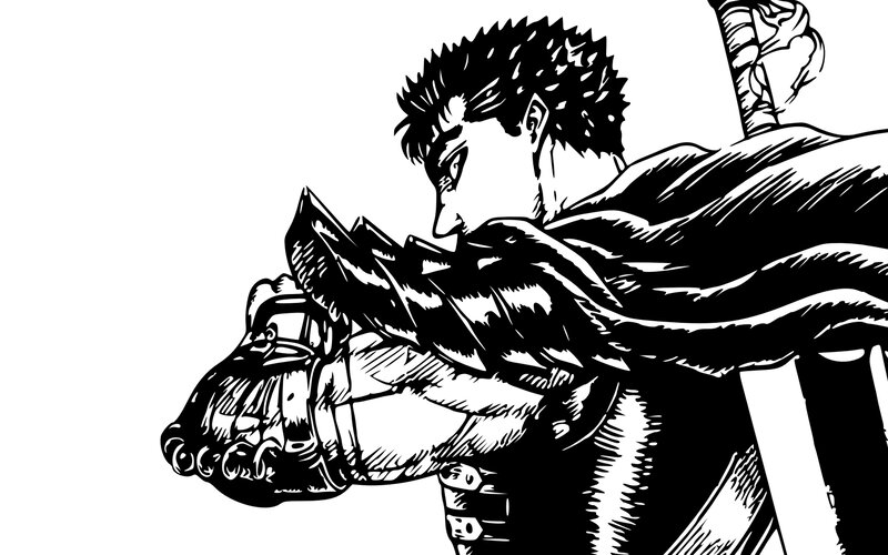 Man with Spiky Hair — Black, Dramatic, Manga, Sword, Cape