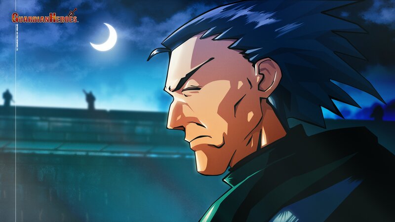 Man with Spiky Hair — Blue, Dramatic