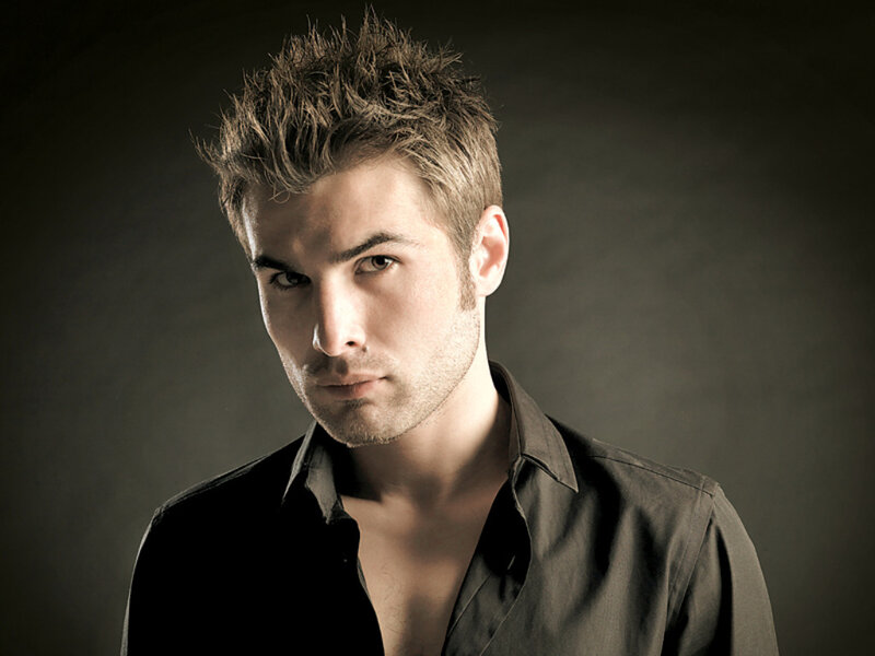 man with spiky hair in studio