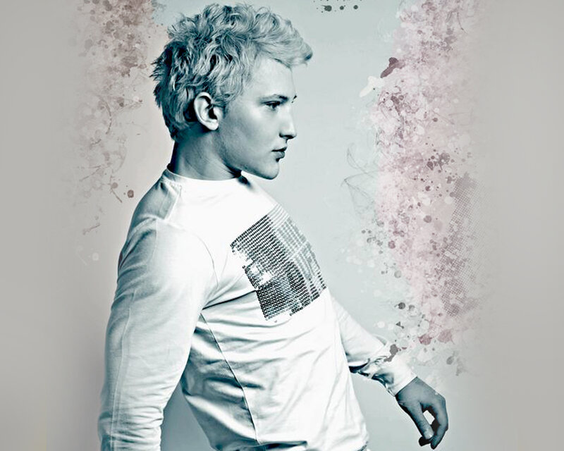 Man with Spiky Hair — White
