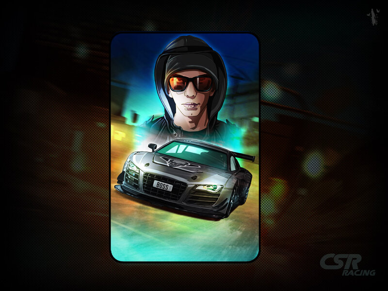 Man with Sports Car — Black