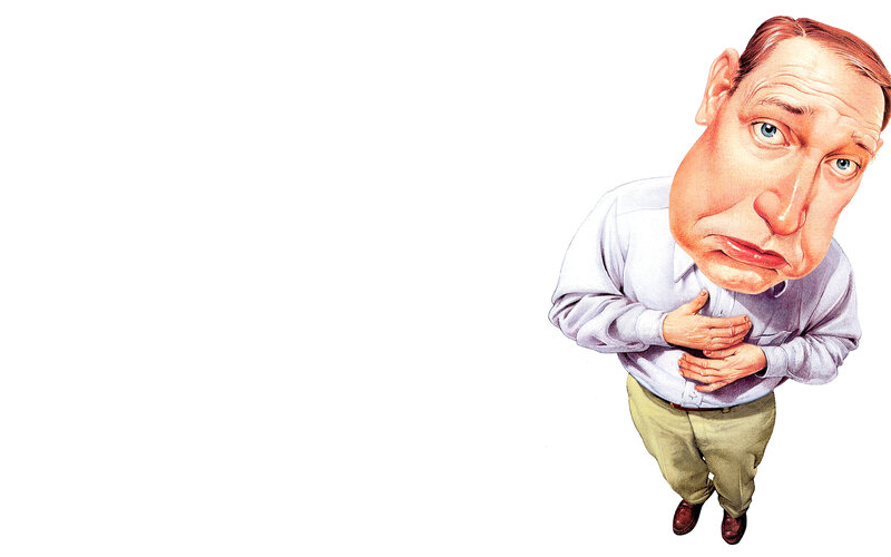 man with stomach pain