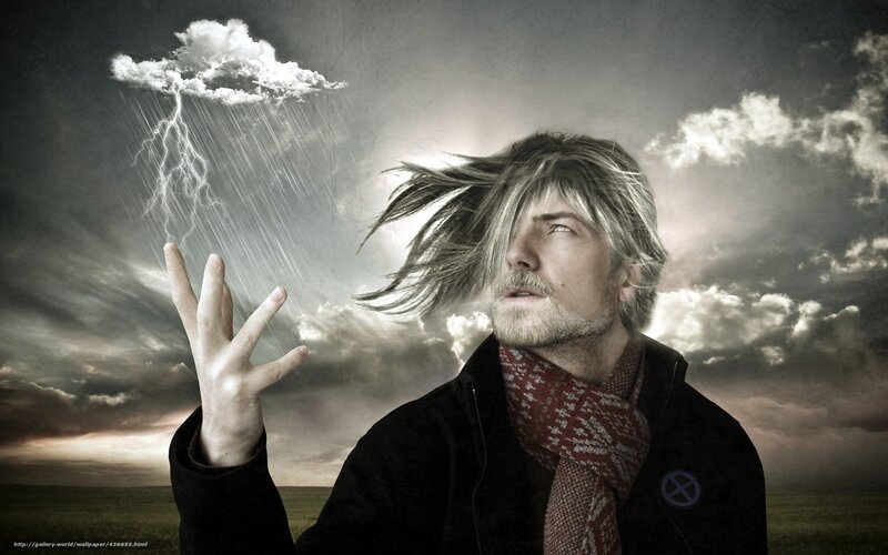Man with Storm Cloud — Gray