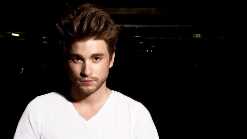 Man with Styled Hair — Black, Dramatic, Photograph, White T-shirt