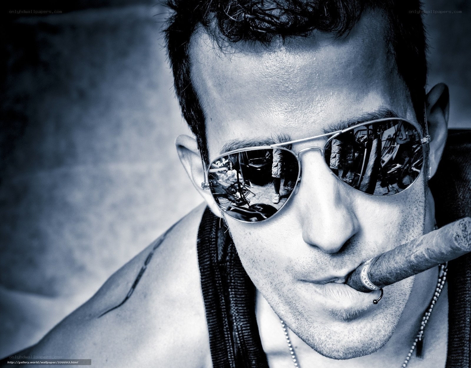 man with sunglasses and cigar
