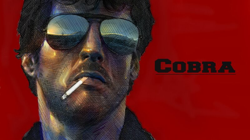 Man with Sunglasses and Cigarette — Red