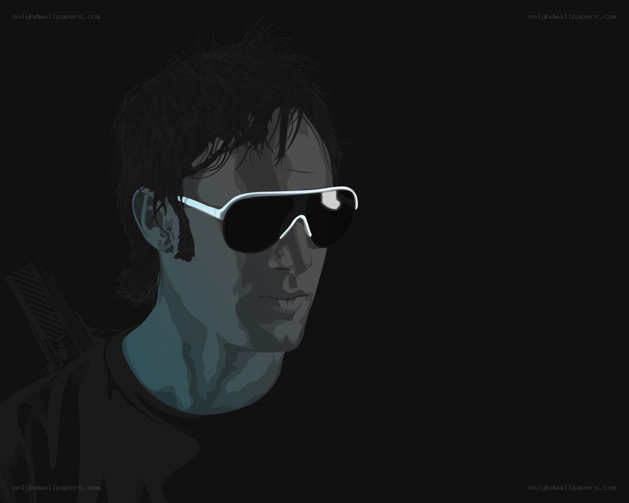 man with sunglasses and gun