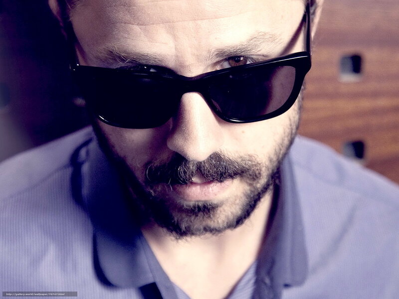 Man with Sunglasses — Blue, Serious, Photograph