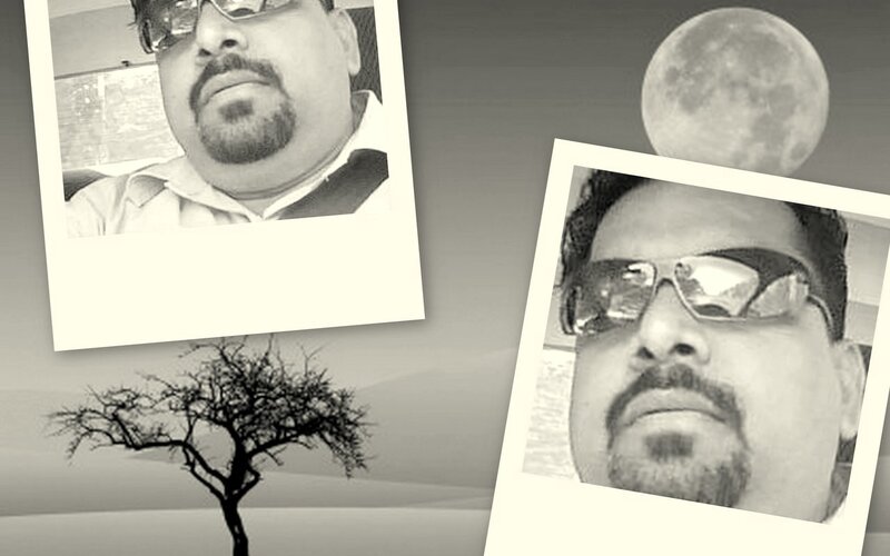 Man with sunglasses collage
