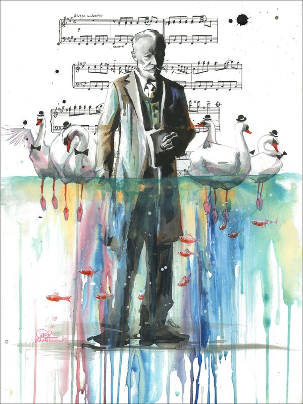 Man with Swans