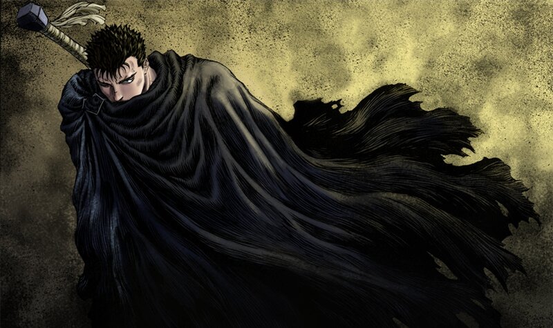 Man with Sword and Cloak — Black, Dramatic