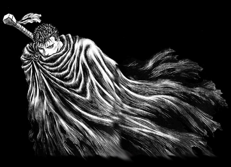 Man with Sword and Cloak — Black