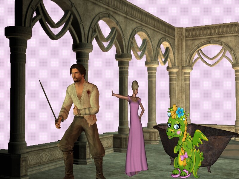Man with Sword and Dragon