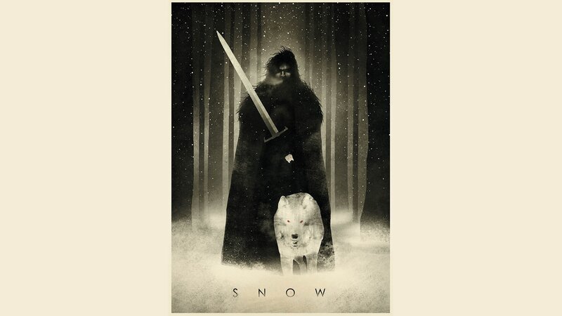 Man with Sword and Wolf — Black, Dramatic