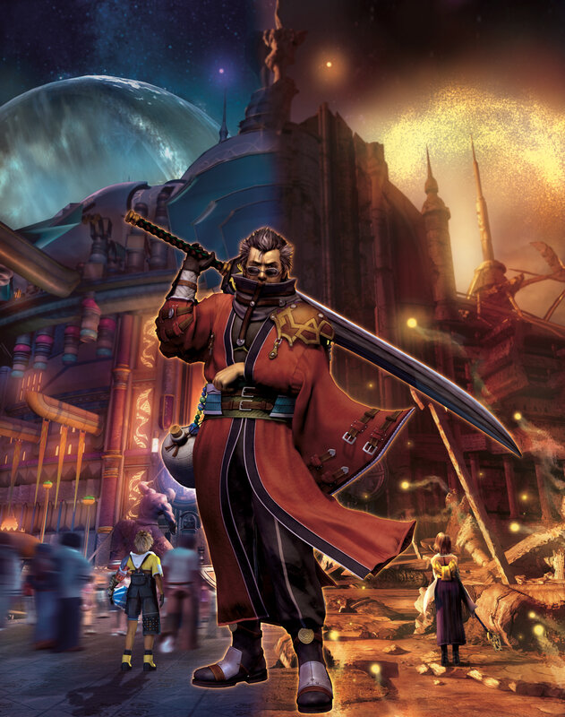 Man with Sword in City — Red