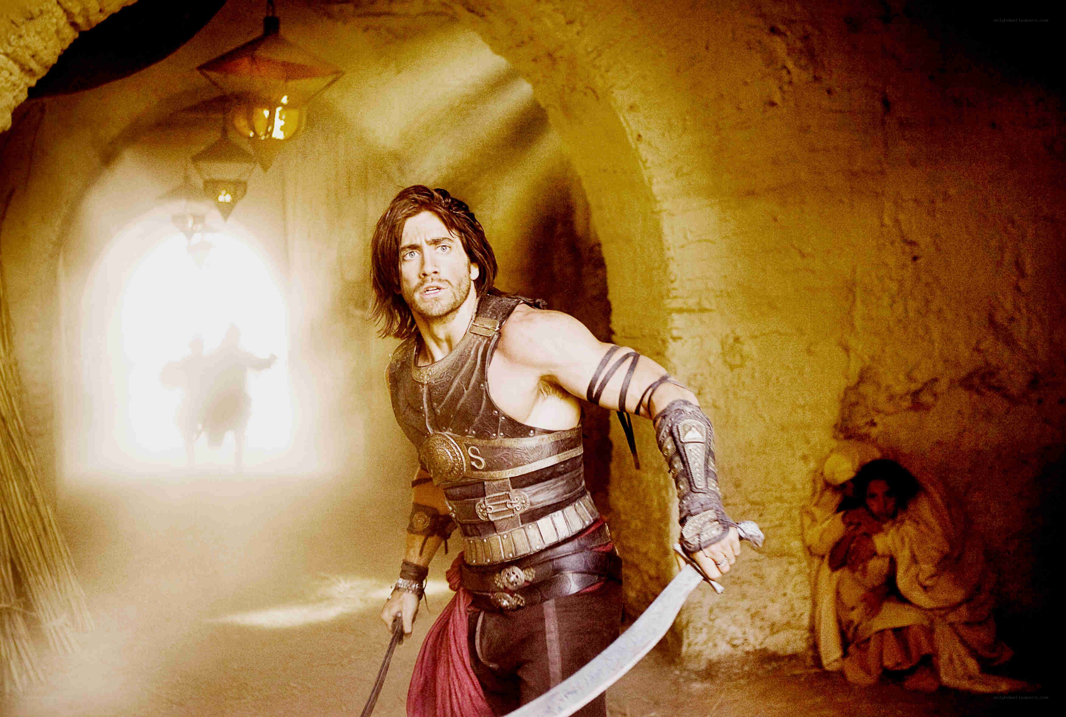 man with sword in tunnel