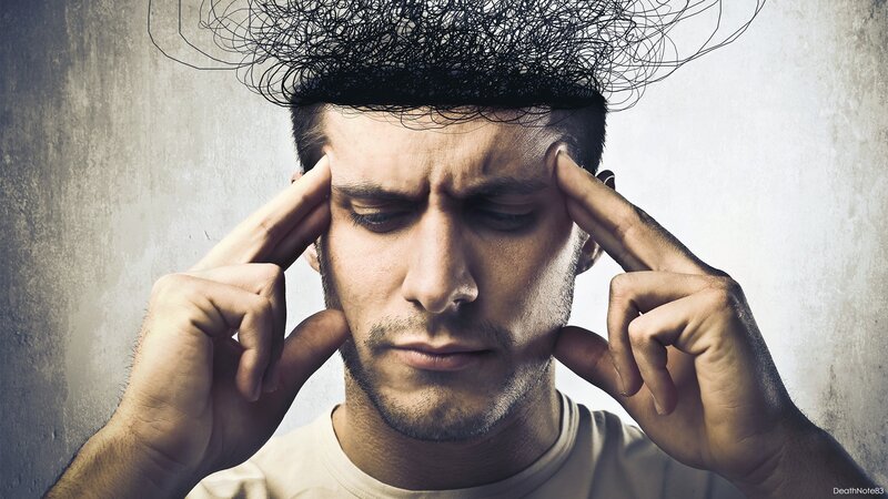 man with tangled thoughts