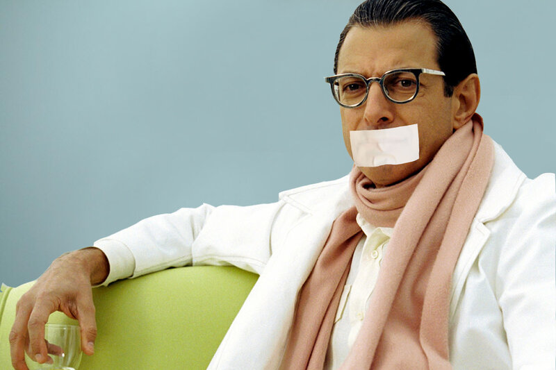 Man with tape over mouth