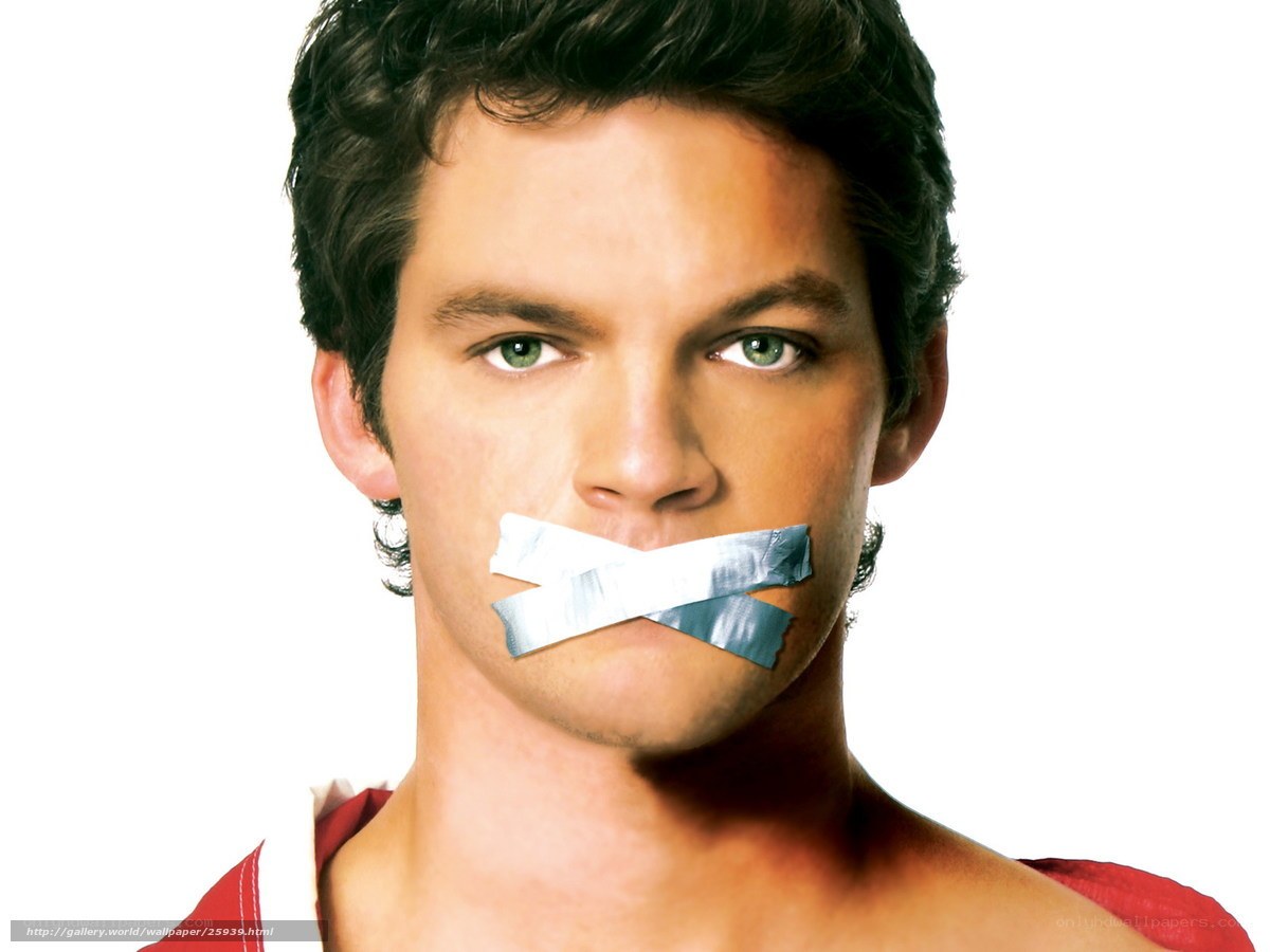 man with tape over mouth