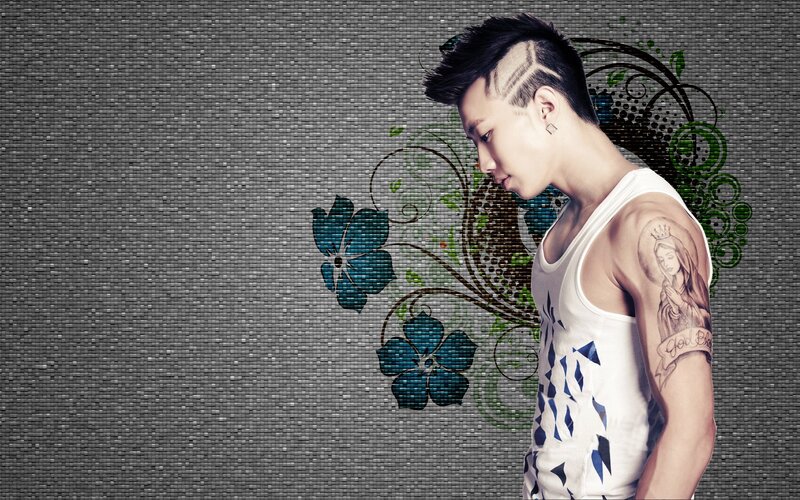 man with tattoo and floral design