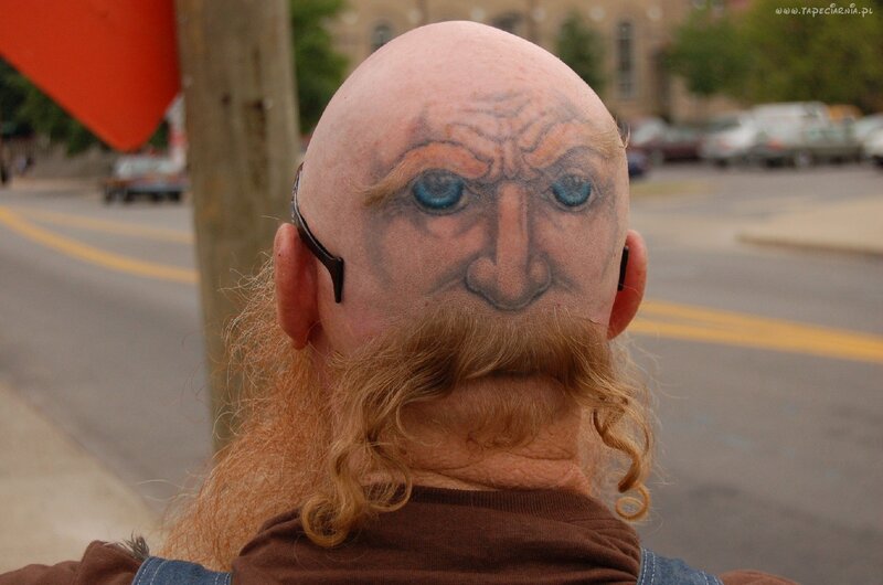Man with Tattooed Head