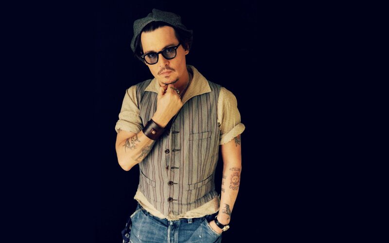 Man with Tattoos and Glasses — Black, Dramatic, Photograph