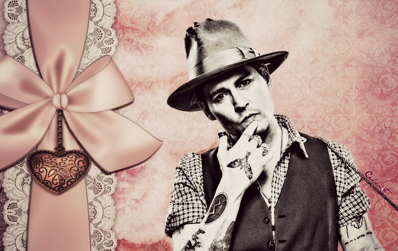 Man with Tattoos and Hat — Pink