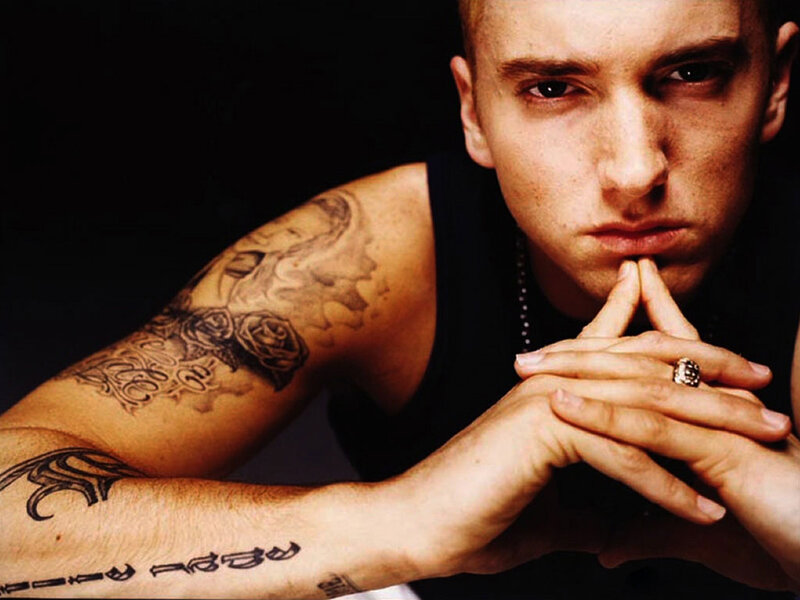 Man with Tattoos — Black, Serious